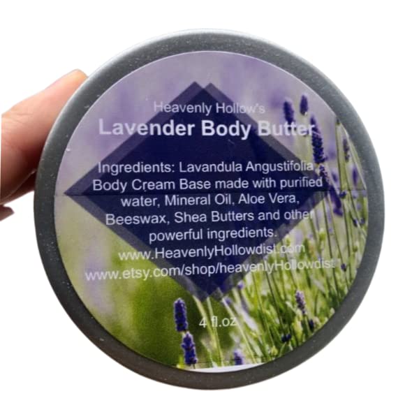 Organic Whipped Body Butter - Luscious Lavender Scent, 4 oz | Ultra-Moisturizing Natural Skin Care for Dry Skin | Perfect for Daily Hydration & Spa Nights