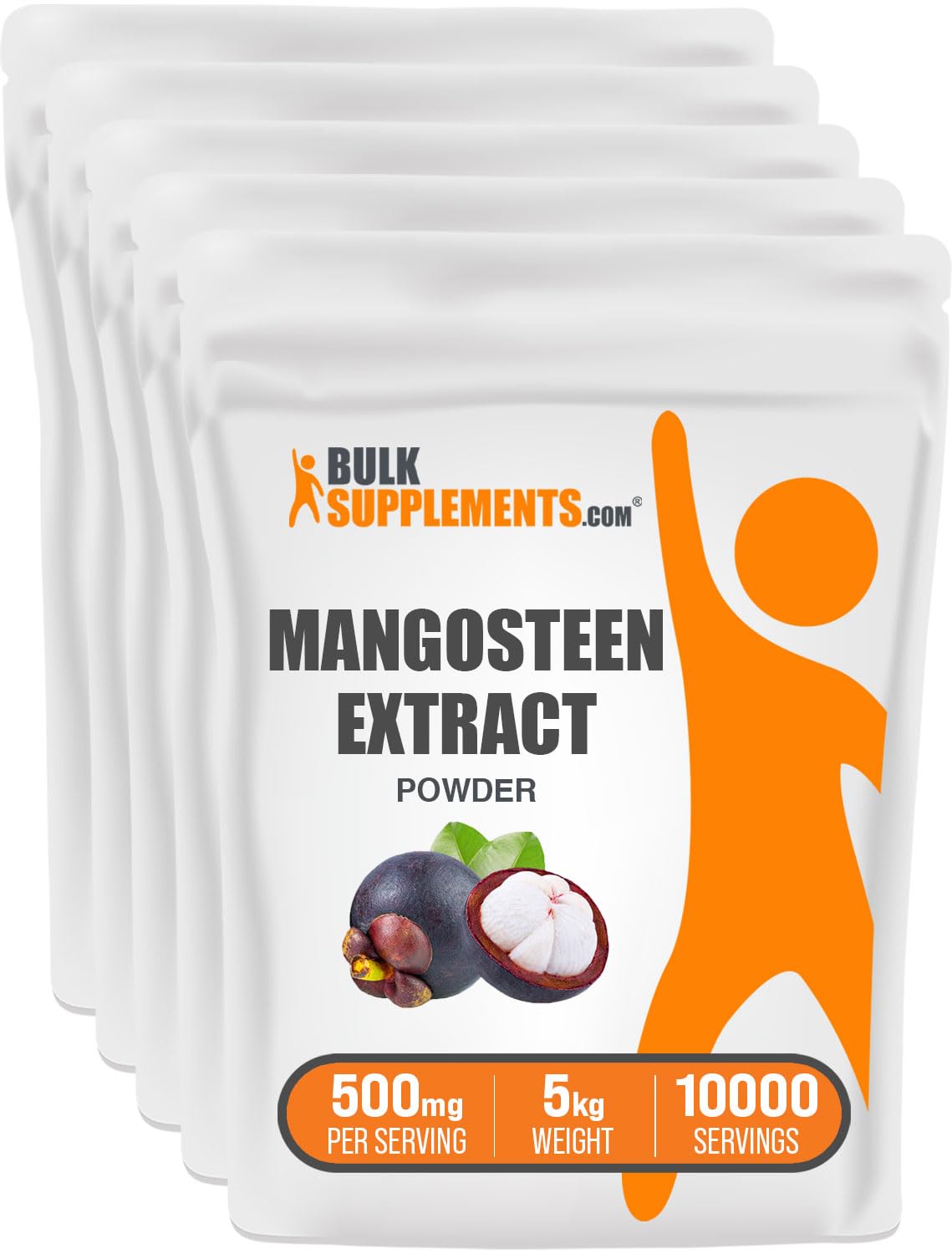Premium Mangosteen Extract Powder 5kg (11 lbs) - 100% Pure Superfood Supplement from Mangosteen Fruit, Gluten Free, 500mg per Serving - Pack of 5 for Smoothies, Baking & Wellness Drinks