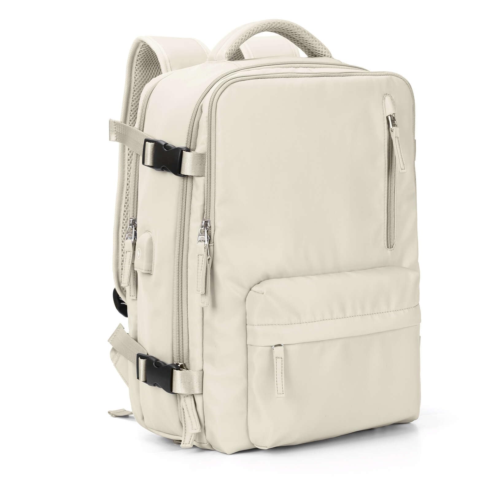 VGCUB 17 Inch Large Travel Backpack for Women & Men - Flight Approved Business Laptop Backpack with Dedicated Laptop Compartment - Perfect for Work Commute, Business Trips & Airplane Carry-On (Beige)
