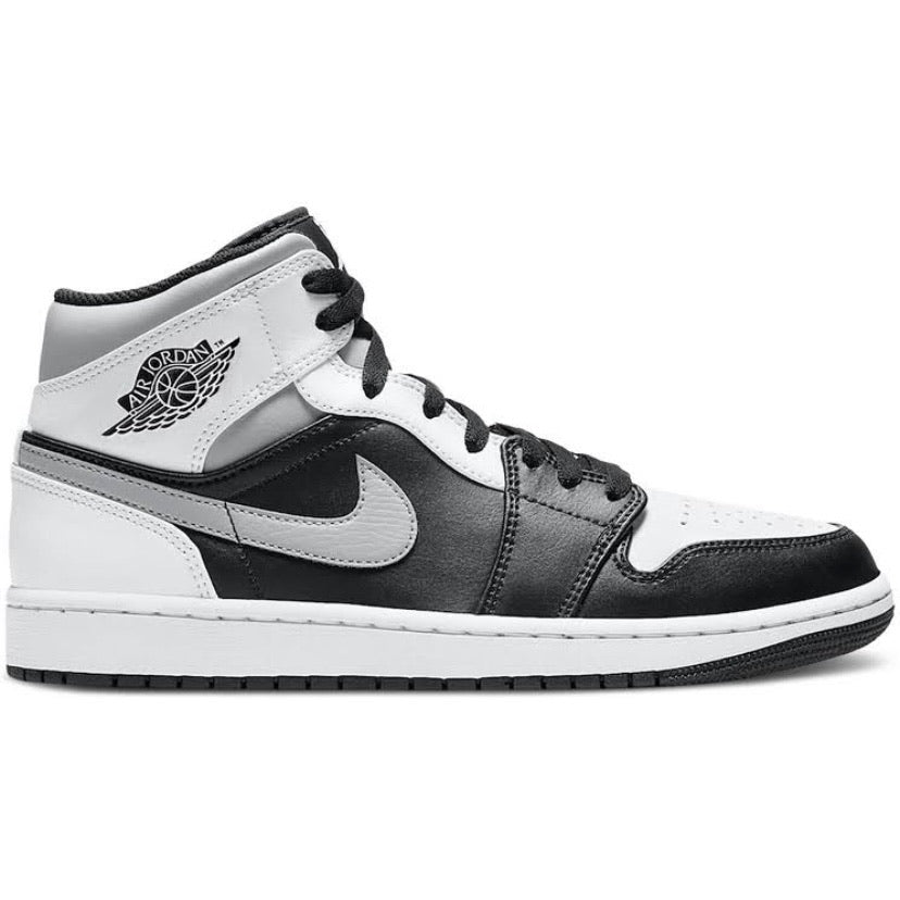 Air Jordan 1 Mid Sneakers - White Shadow Black & Light Smoke Grey - Men's Basketball Shoes for Casual Wear & Street Style