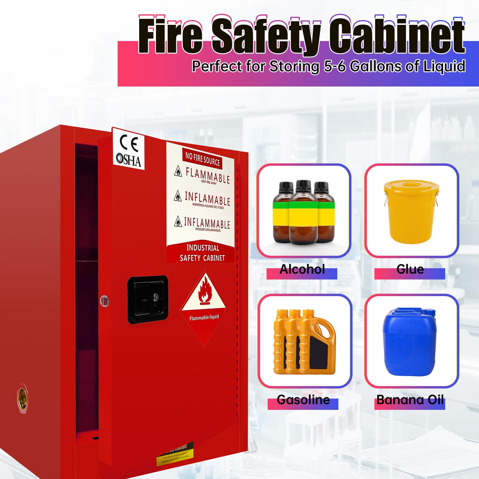 12 Gallon Flammable Safety Storage Cabinet - 35
