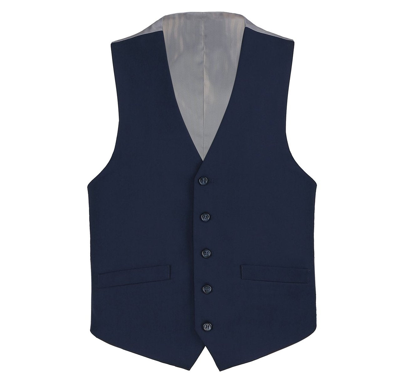 Alessandro Vitello by Renoir Navy Blue Business Suit Vest - Regular Fit Dress Waistcoat for Men - Perfect for Office, Weddings & Formal Events