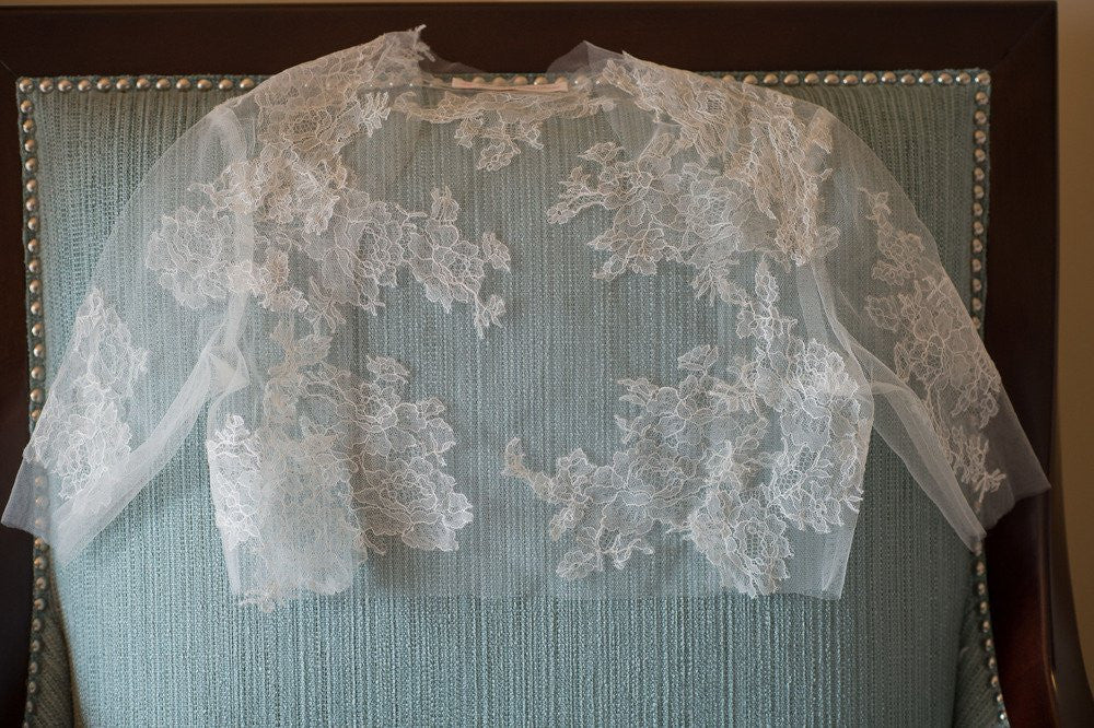 Elegant French Lace Bridal Bolero Shrug - Wedding Cover Up for Bride, Perfect for Church Ceremony & Outdoor Photos