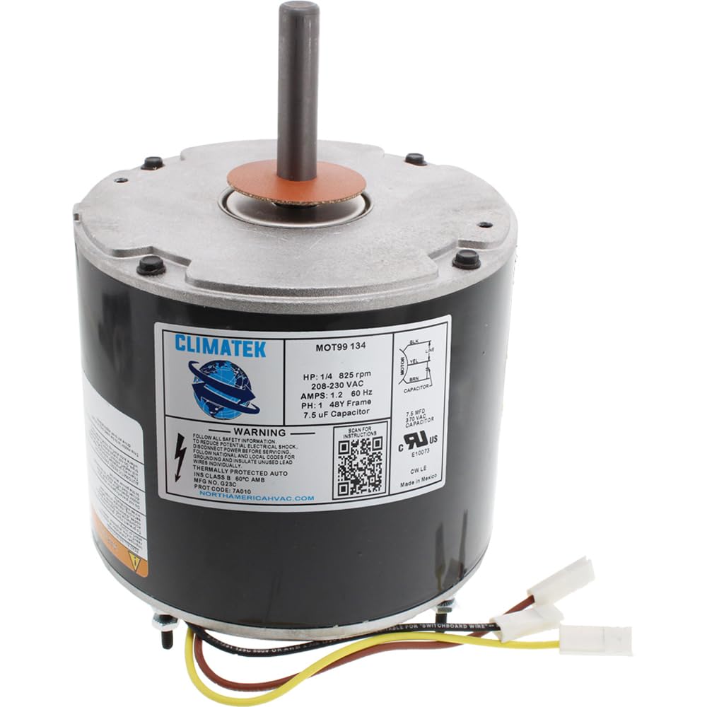 ClimaTek Upgraded 1/4 HP Condenser Fan Motor - Direct Replacement for ICP Heil Tempstar Comfortmaker 1173665 1191333 - Perfect for HVAC Systems and Air Conditioning Units