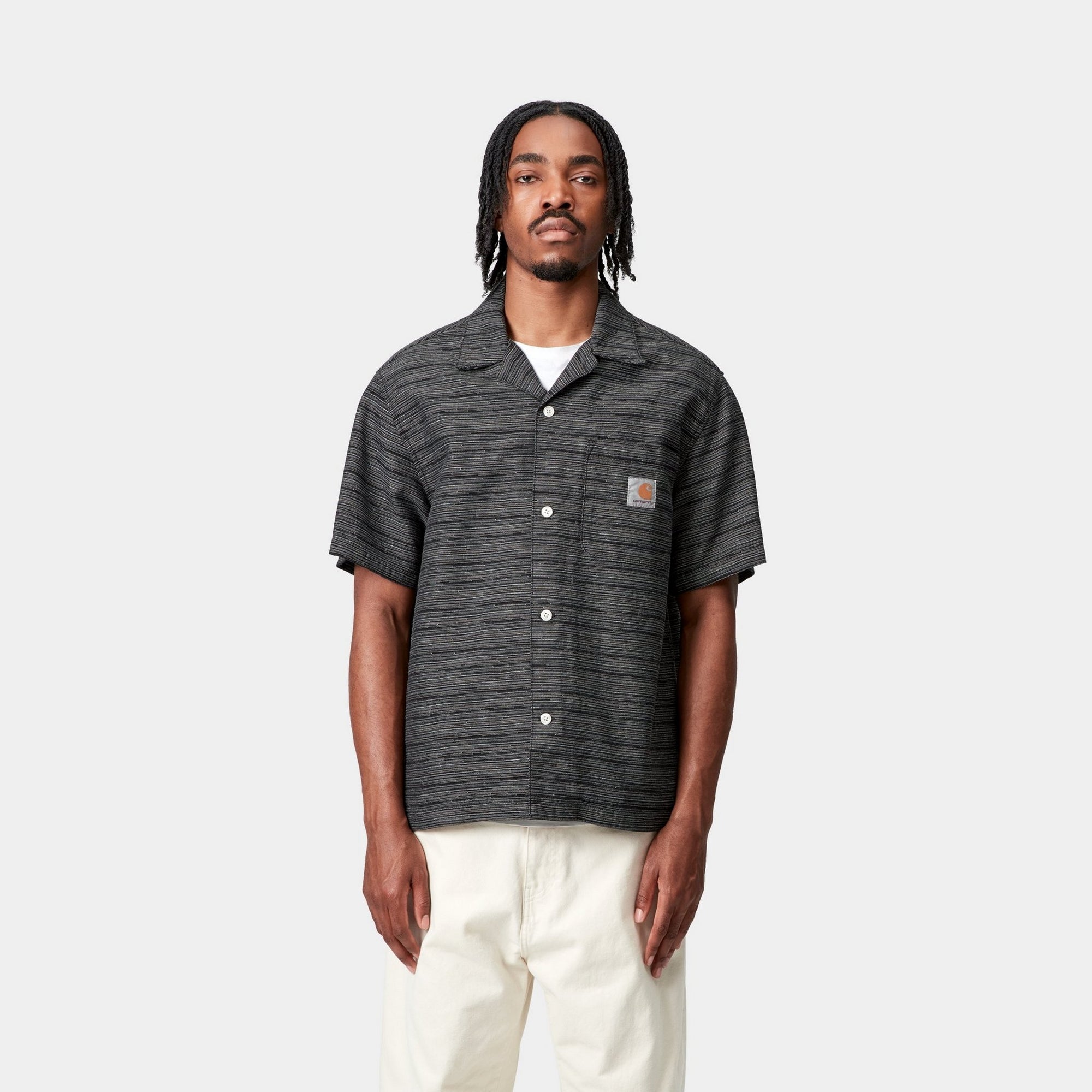 Stylish Short Sleeve Gellar Stripe Shirt for Men & Women | Black Cotton Casual Top | Perfect for Summer Outings, Beach Vacations & Office Casual Wear