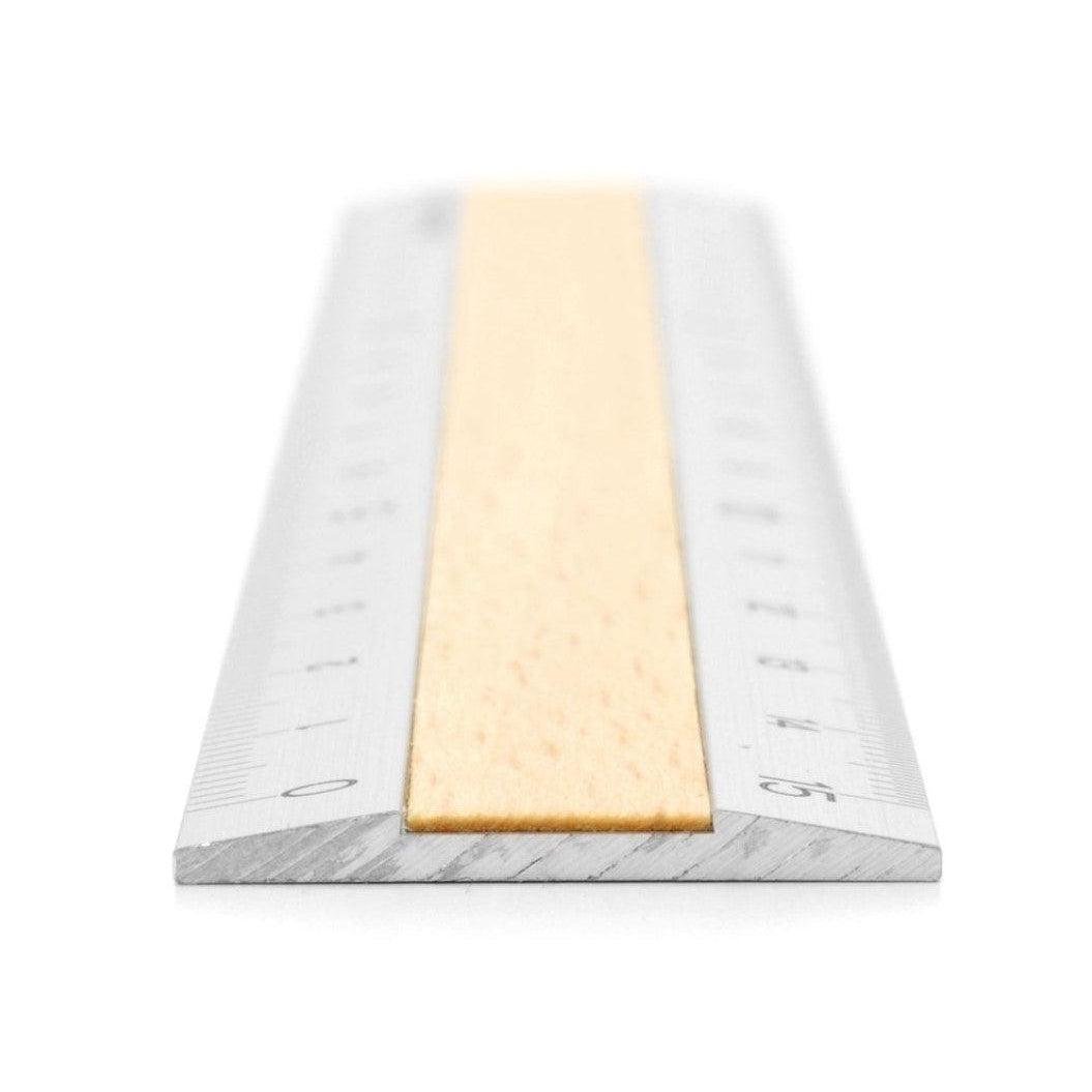 Premium Midori Metal & Wood Metric Ruler 15cm (6 Inch) - 42257006 - Perfect for Office, School, Engineering & Craft Projects