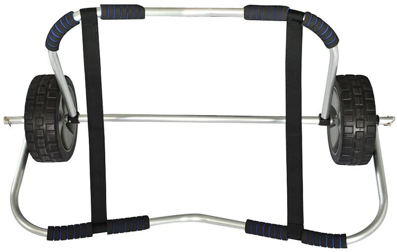 YAOJIA Folding Kayak Cart - Universal Aluminum Alloy Kayak Trolley with Inflation Tires for Canoe & Boat Transport | Portable Kayak Dolly Trailer for Easy Watercraft Loading & Beach Adventures