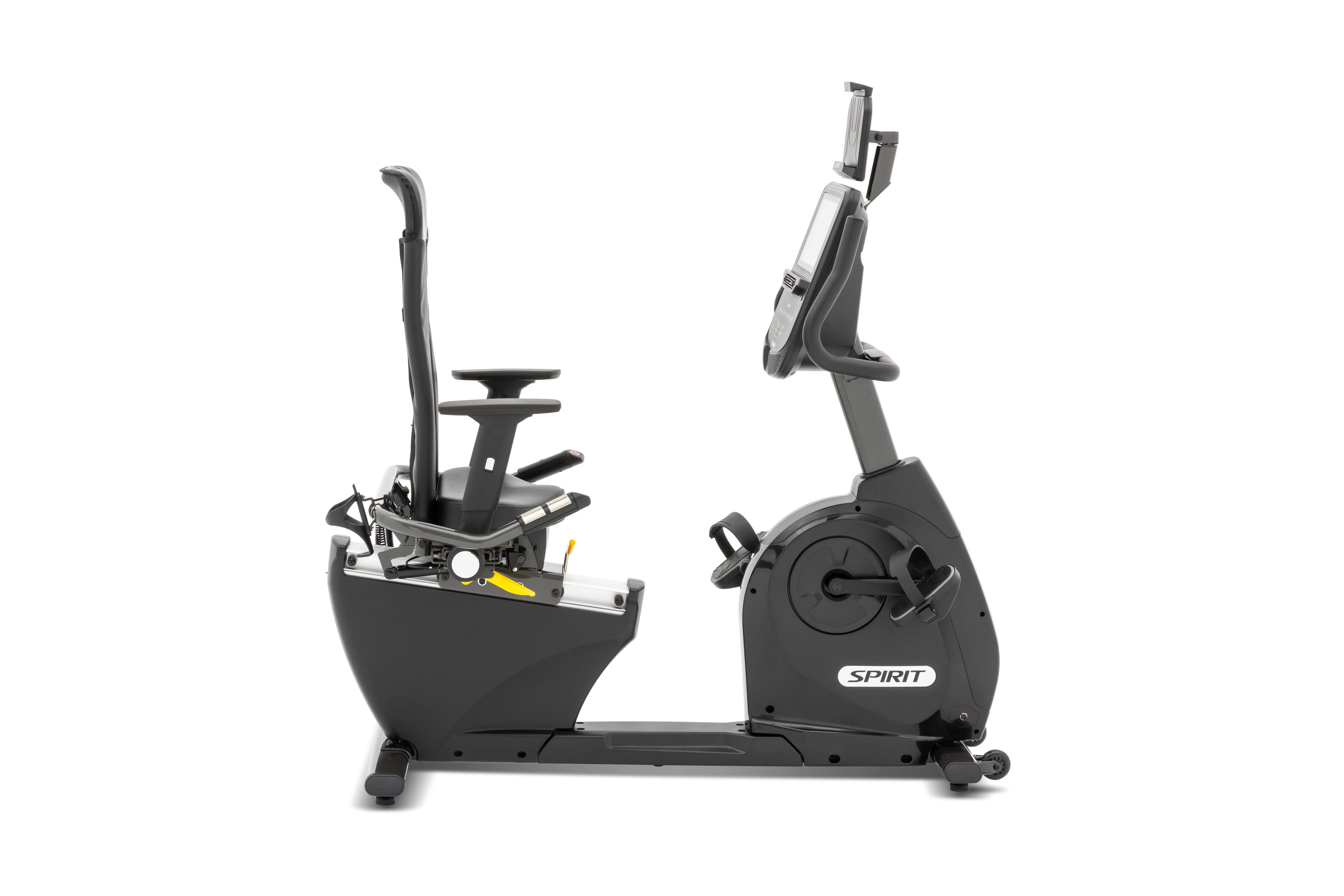 Spirit XBR55ENT Recumbent Exercise Bike with Entertainment Series - Home Gym Equipment for Cardio Workout & Indoor Cycling Training
