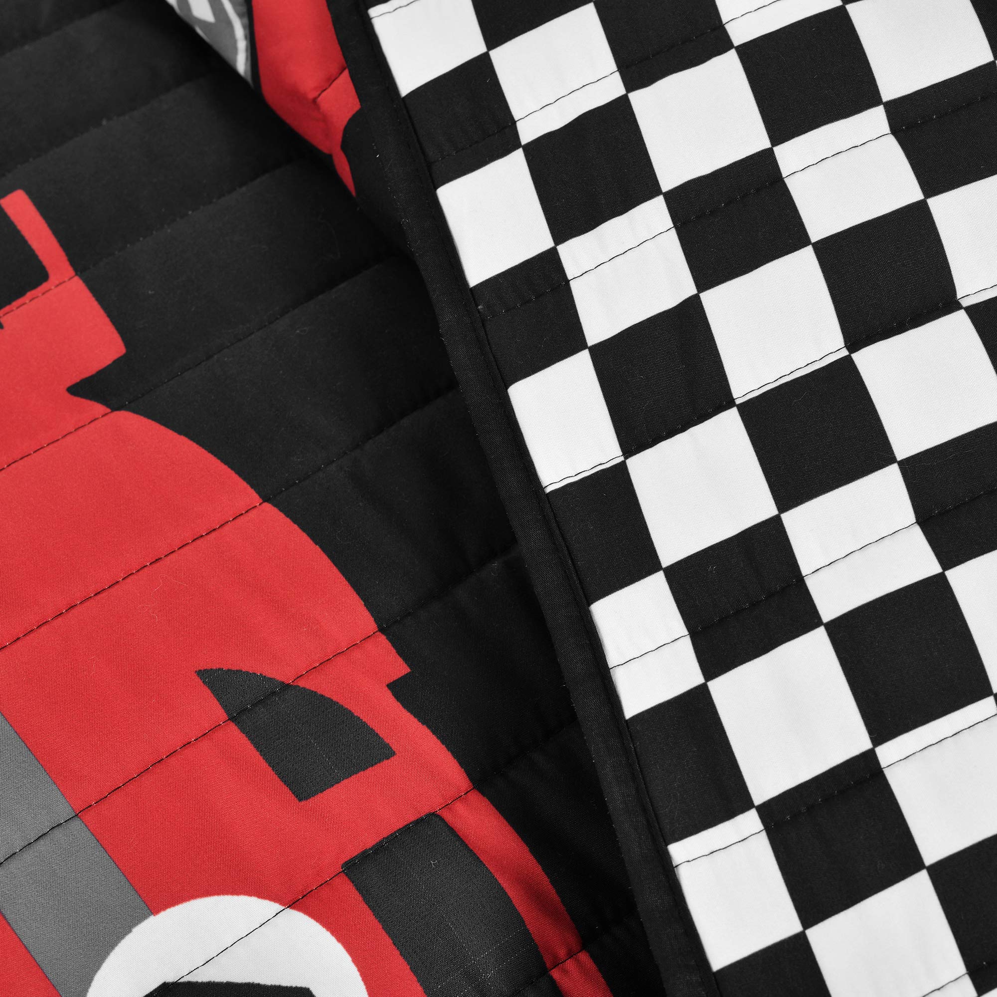 Lush Decor Racing Cars 5-Piece Quilt Set - Full/Queen Size, Black - Perfect for Kids' Bedrooms, Teen Rooms & Race Car Themed Decor