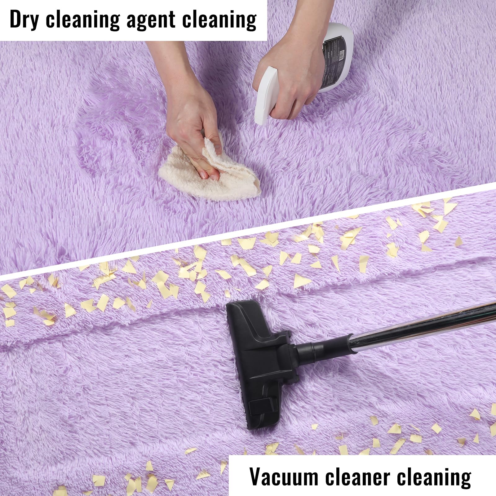 PAGISOFE 5ft Round Area Rug - Soft Fluffy Shaggy Circle Rug for Kids Bedroom, Nursery, Playroom - Non-Slip Purple Carpet for Girls Room Decor, Reading Nook & Cozy Teepee Mat - Indoor Aesthetic Floor Mat