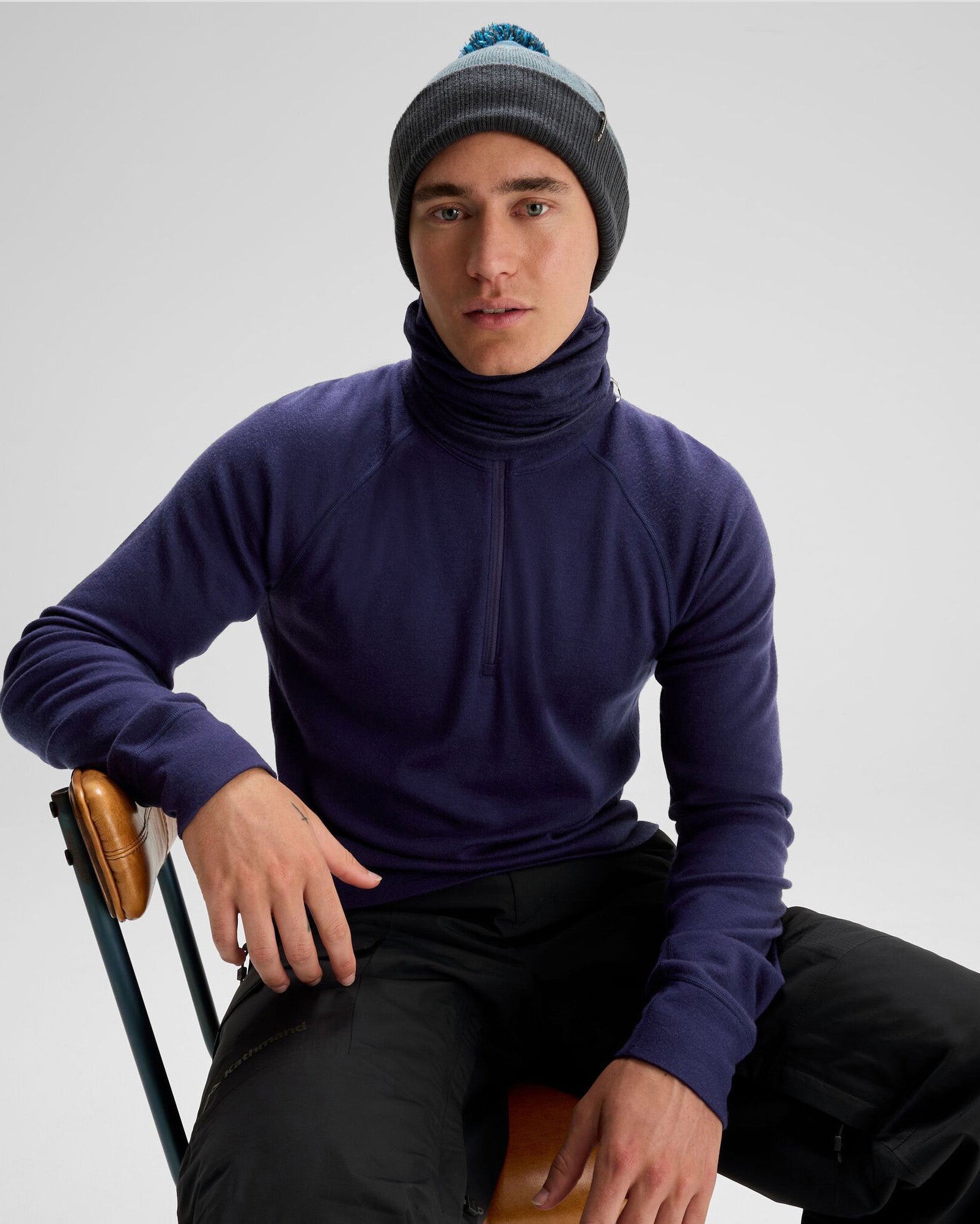 MTN Skies Pompom Beanie - Winter Knit Hat for Women & Men, Soft Warm Beanie with Faux Fur Pom, Night/Light/Undertow/Eddy Color Options - Perfect for Skiing, Snowboarding & Cold Weather Activities