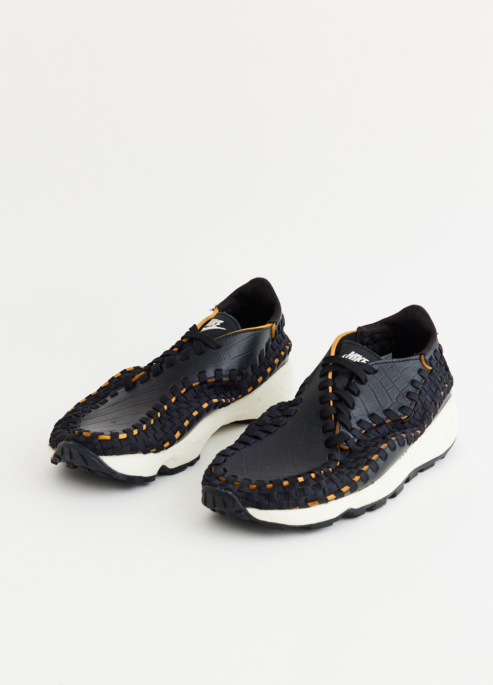 Premium Air Footscape Woven Black Sneakers for Men - Lightweight Breathable Running Shoes for Gym, Jogging & Casual Wear