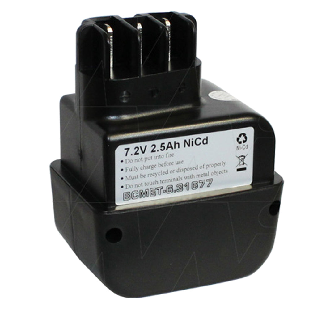 7.2V 2500mAh NiCd Replacement Battery for Metabo Power Tools - Long-Lasting & Reliable Power Source for Drills, Saws & More