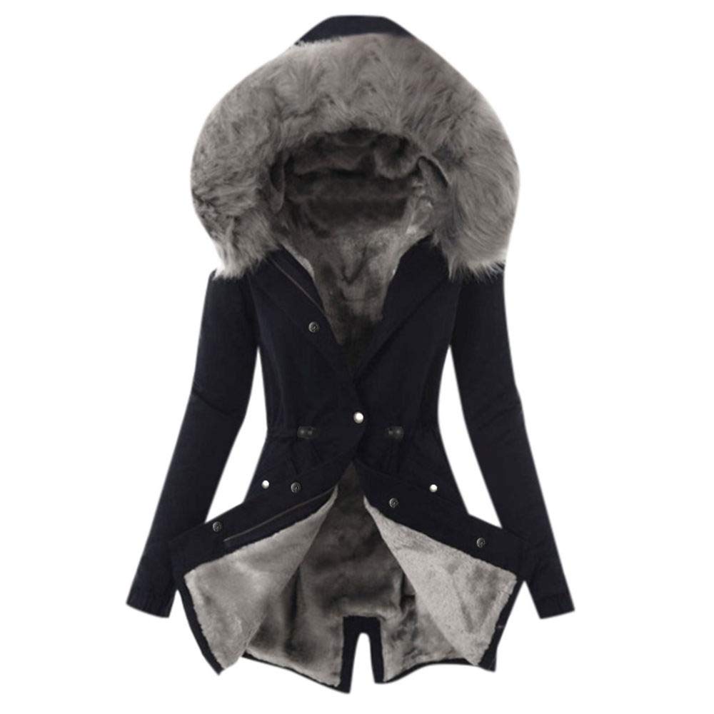Women's Winter Warm Thick Long Hooded Overcoat Jacket - Stylish & Cozy Outerwear for Cold Weather, Snow, Travel & Everyday Wear