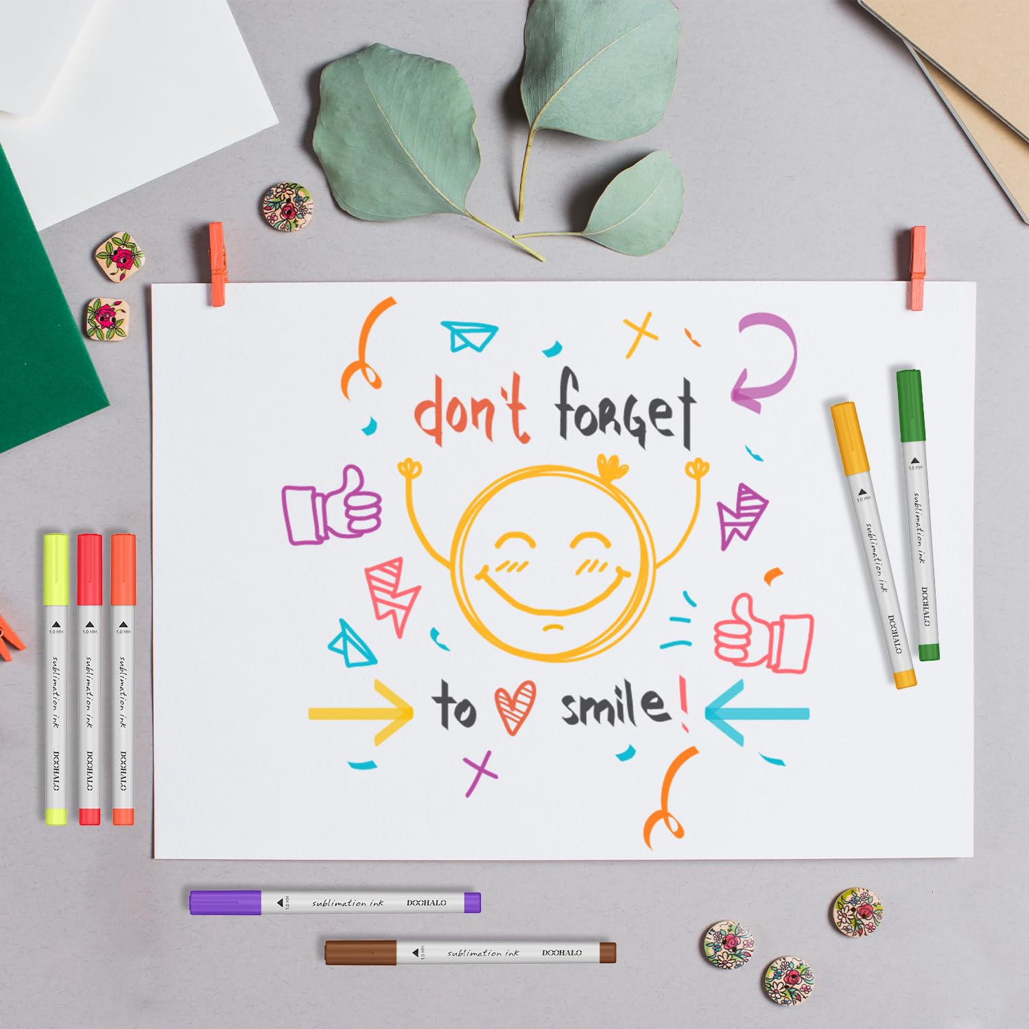 DOOHALO Sublimation Markers Infusible Ink Pens - Compatible with Cricut Maker 3, Maker, Explore 3, Air 2 & Air 1.0 - Perfect for Mug Press & EasyPress Projects - DIY T-Shirt, Tumblers & Sublimation Crafts