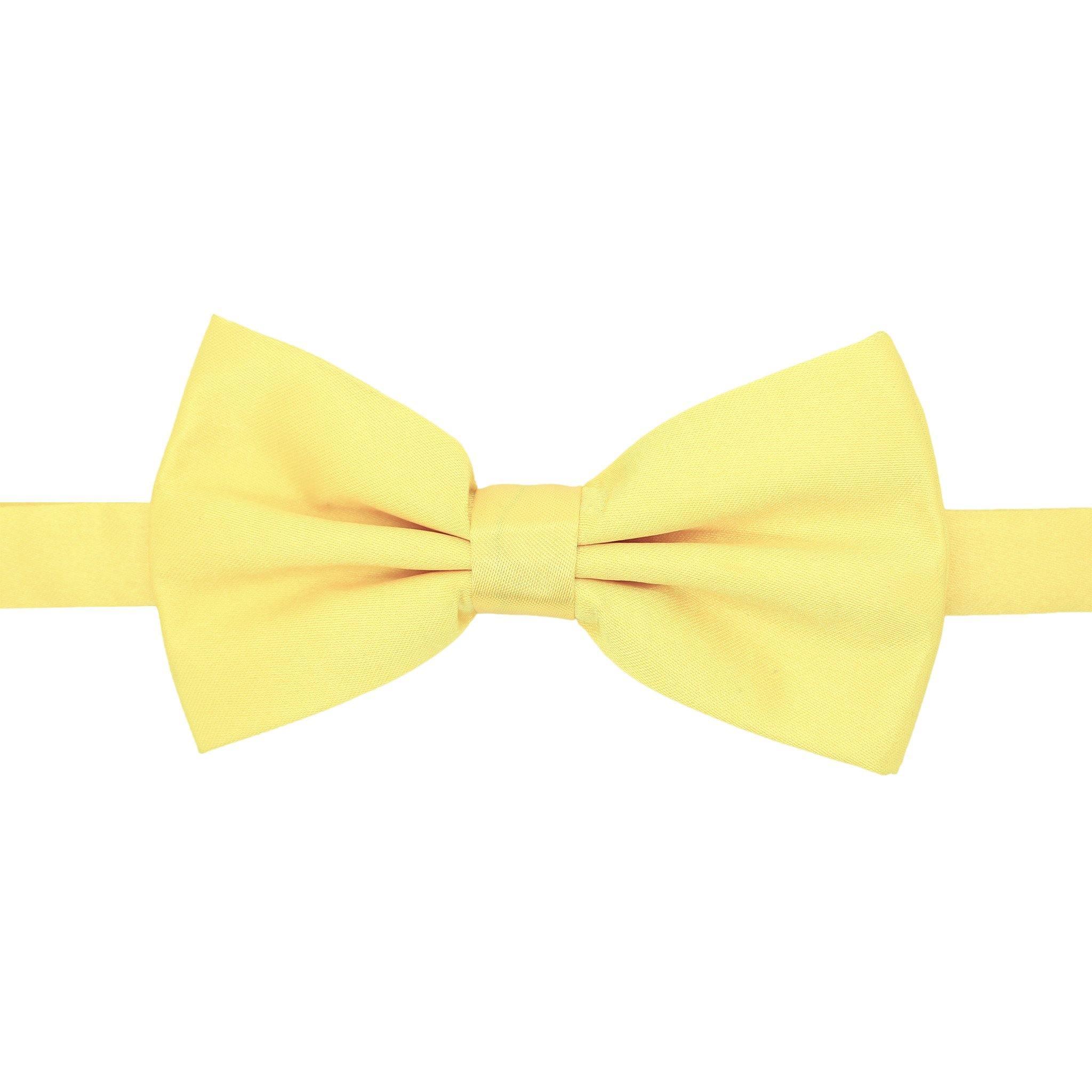 Elegant Yellow Satin Adjustable Bow Tie for Men - Perfect for Weddings, Prom, Formal Events & Special Occasions
