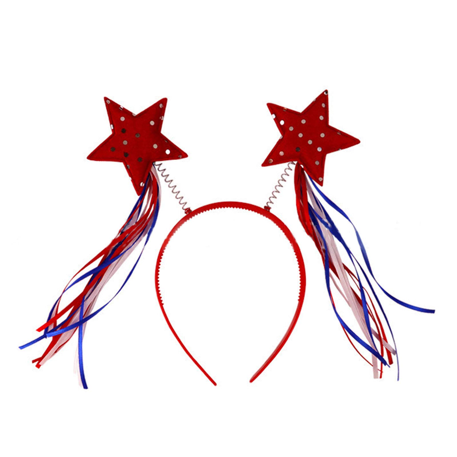Patriotic Headbands for Women & Kids - 6 Pack American Flag Head Boppers - 4th of July Party Favors, Independence Day Accessories & Decorations - Perfect for July 4th Celebrations, Parades, BBQ Parties and Patriotic Events