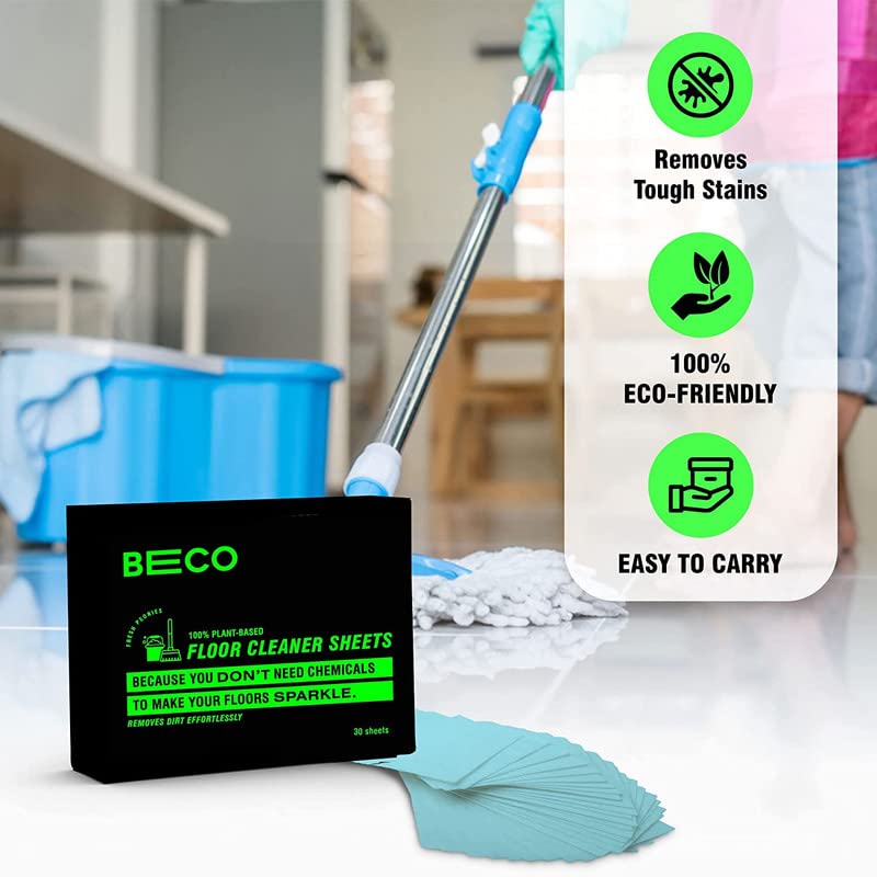 Eco-Friendly Floor Cleaner Sheets - 30 Count | Water-Soluble, Natural Ingredients, Chlorine-Free | Safe for Pets & Easy to Use | Perfect for Hardwood, Tile & Laminate Floors
