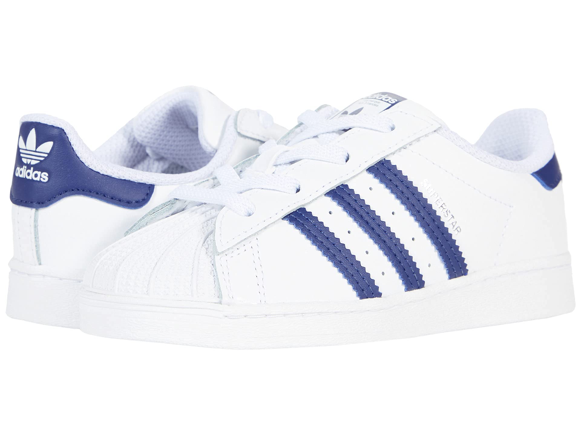 Adidas Superstar Kids Sneakers - White/Night Sky/White - Size 5 Toddler M - Comfortable & Stylish Toddler Shoes for Daily Wear, Playground & School Activities