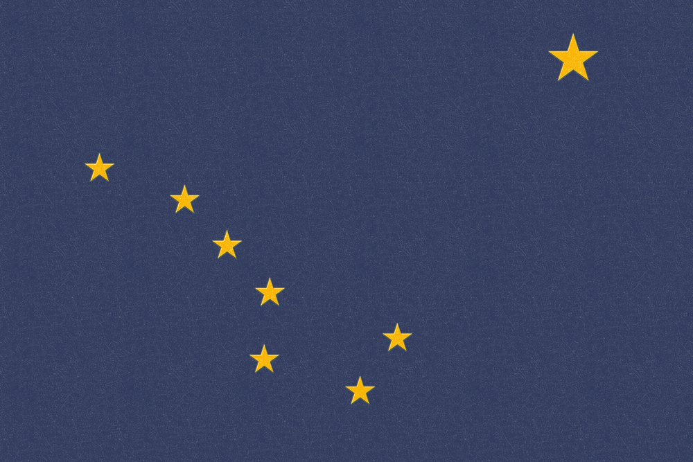 Alaska State Flag - 24x36 Premium Metal Wall Art, Letterpress Aluminum Decor for Home & Office | Durable Gallery-Quality Display for Patriotic & Rustic Interiors