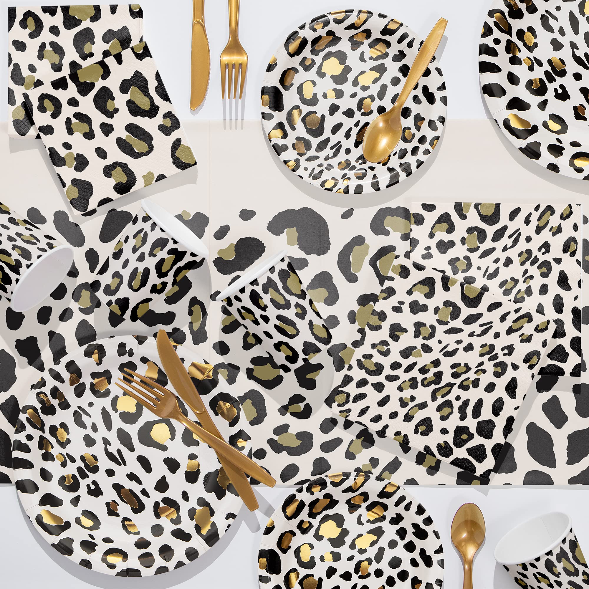 Leopard Print Party Supplies Kit for 8 Guests - Birthday, Bachelorette & Themed Party Decorations | Perfect for Jungle, Animal Print & Wild One Celebrations