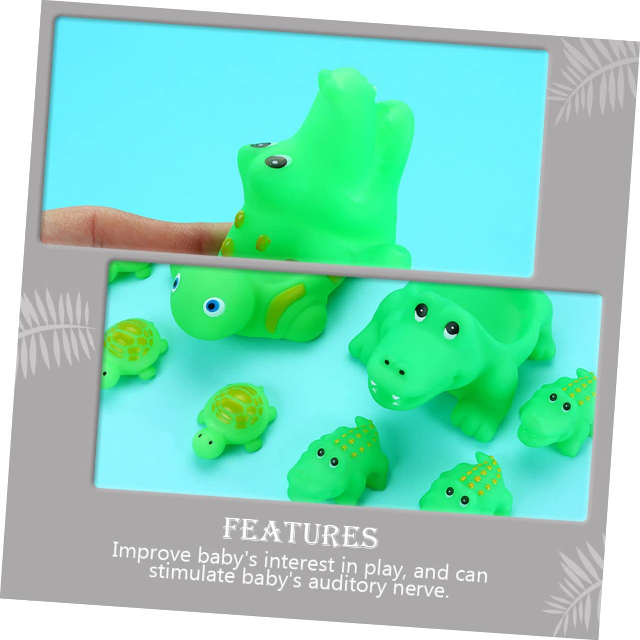 VICASKY 6-Pack Cartoon Crocodile Bath Toys - Fun Squirters for Kids, Pool & Bathtub Playtime - Safe PVC Material, Green Color (Great for Water Play, Bath Time Fun & Outdoor Pool Activities)