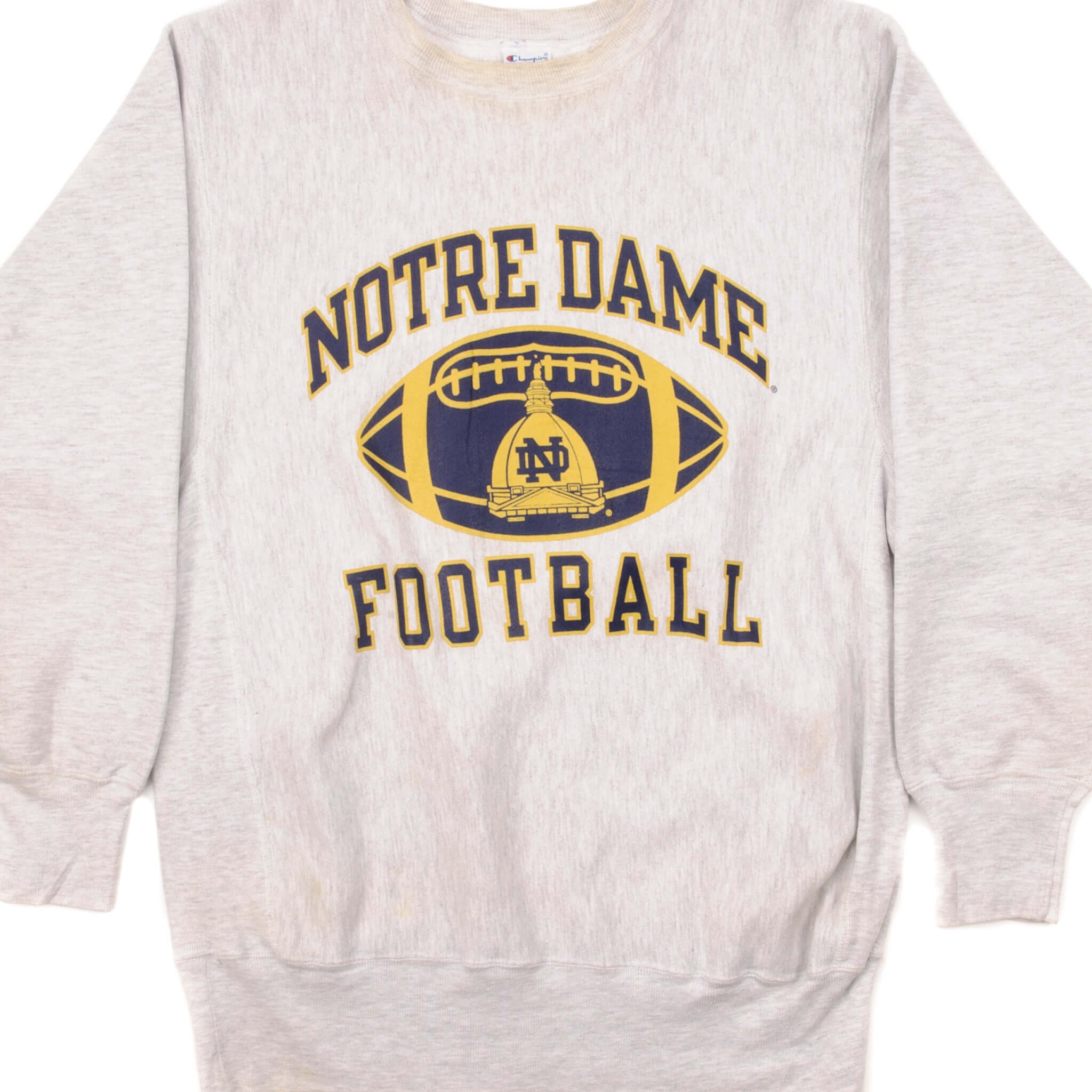 Vintage Champion Reverse Weave Notre Dame Football Sweatshirt 1990s Large - Retro College Sports Apparel for Game Day & Casual Wear