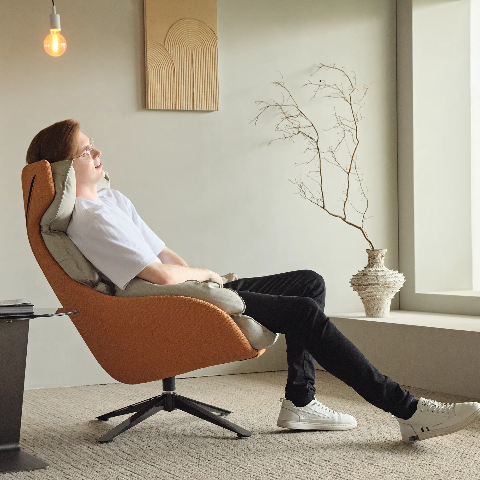 Todd High Back Swivel Armchair - Modern Lounge Chair for Living Room, Office & Reading Nook - Ergonomic Comfort & 360-Degree Rotation