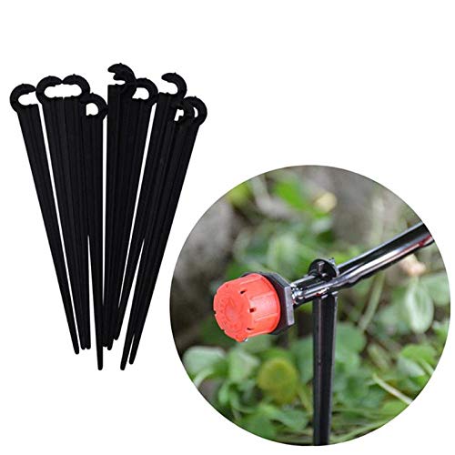 50-Piece Hook Fixed Stems Support Holder for 4/7 Drip Irrigation Water Hose - Garden Irrigation Watering Kits for Plants, Vegetables & Flowers - Perfect for Greenhouse, Raised Beds & Container Gardening