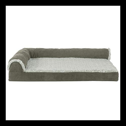 (Two-Tone Faux Fur & Suede) Dark Sage