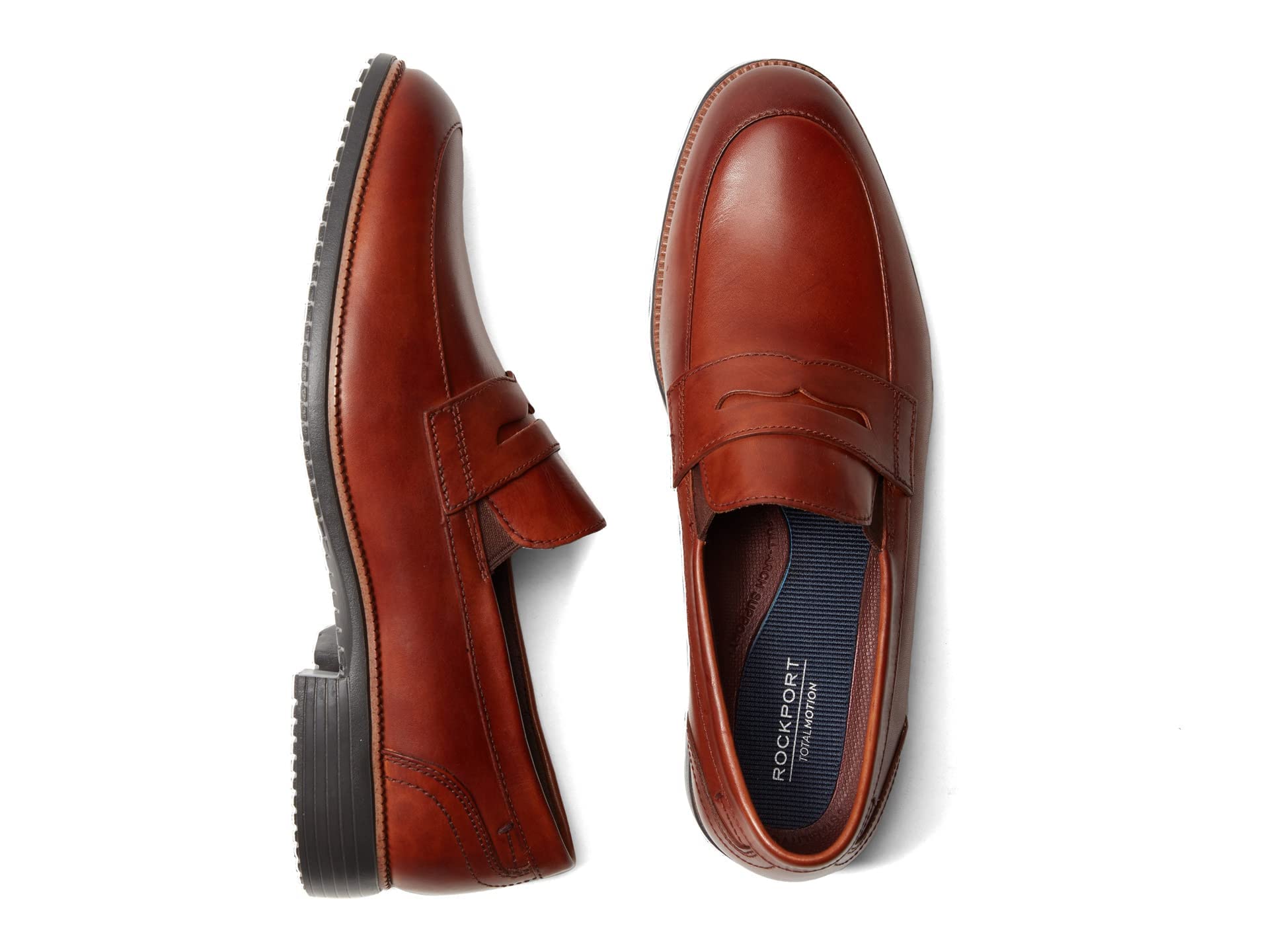 Rockport Men's Total Motion Dressport Penny Loafers - Comfortable Slip-On Dress Shoes for Business & Casual Wear