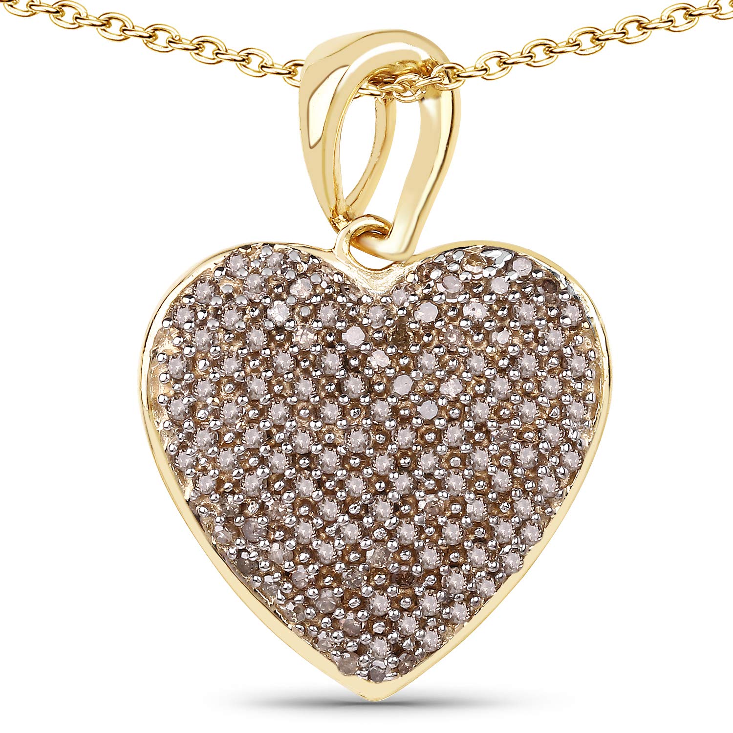 Sterling Silver Champagne Diamond Pendant - Elegant Jewelry for Special Occasions