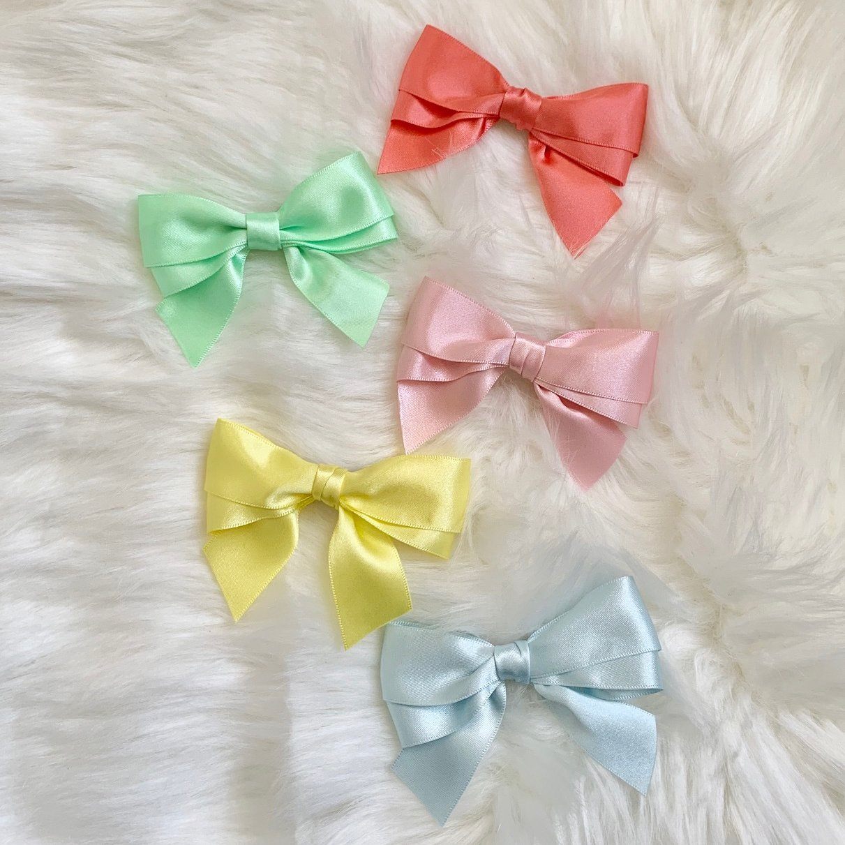 Pastel Satin Hair Bows for Women & Girls - Elegant Hair Accessories for Parties, Weddings & Everyday Wear