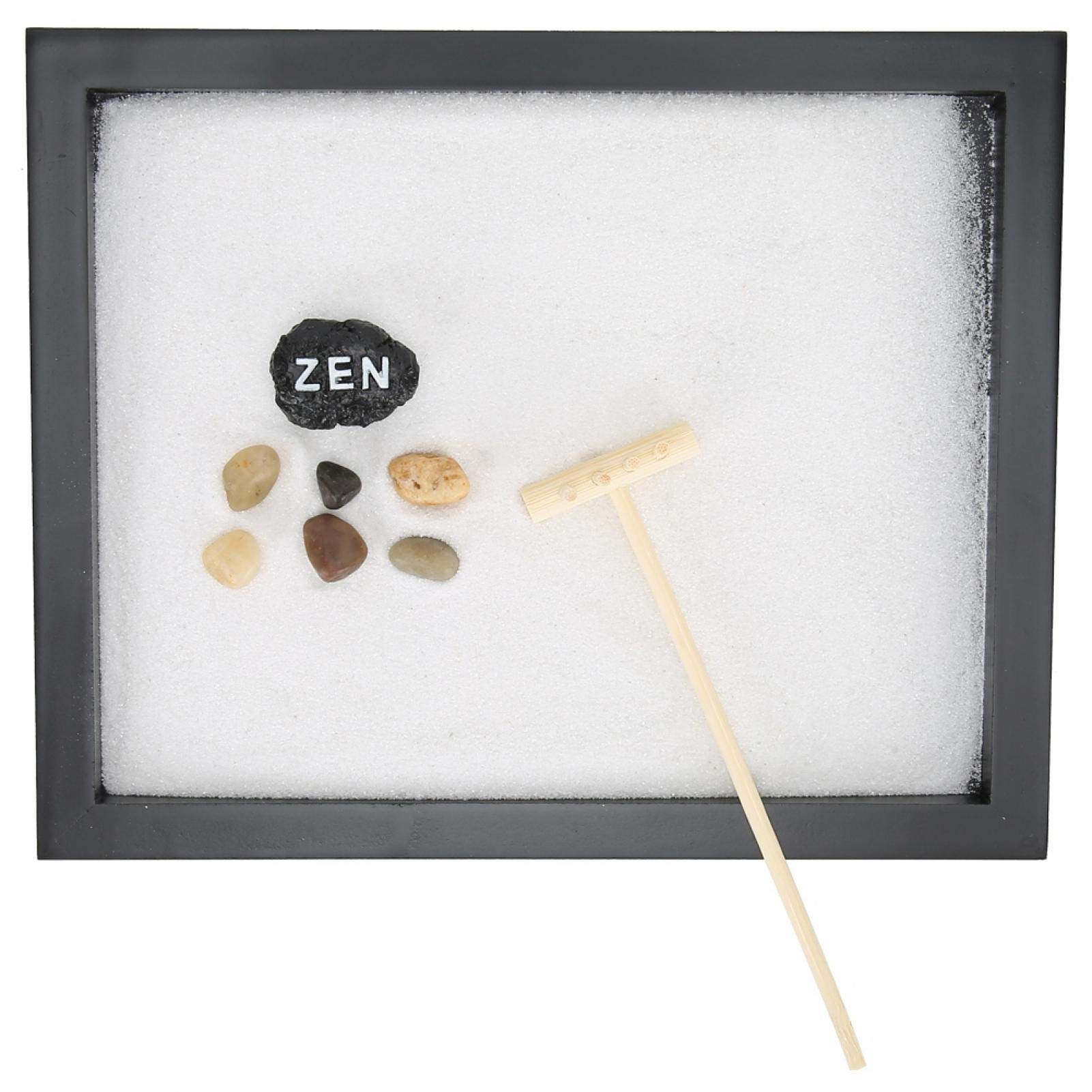 Mini Zen Garden Kit - Desktop Sand Garden with Rake & Stones for Meditation, Office, Living Room & Home Decor | Perfect for Stress Relief & Mindfulness Practice