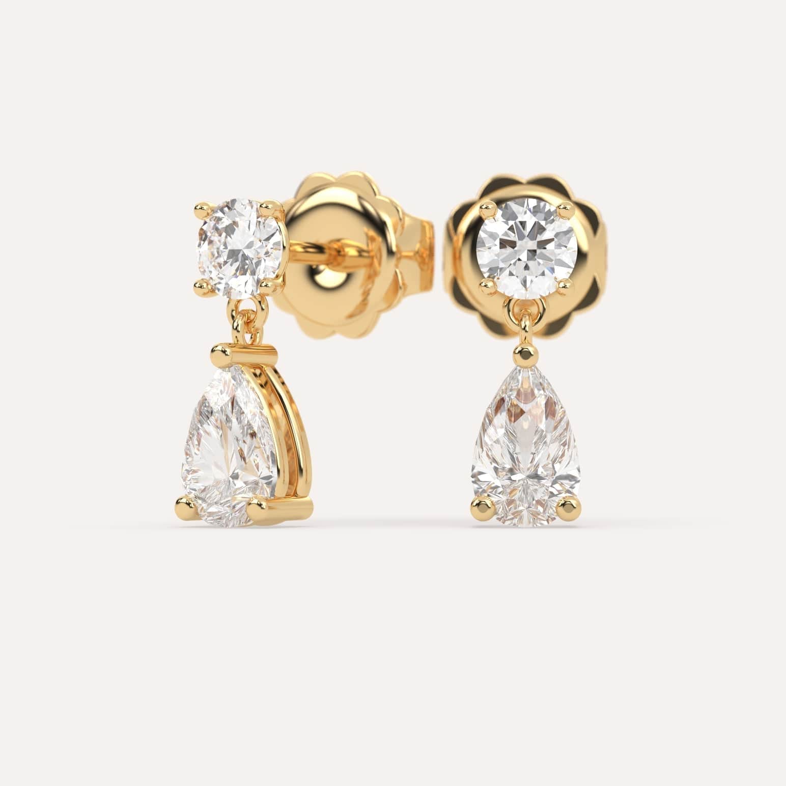 2 Carat Pear Diamond Drop Earrings - Dainty & Elegant Jewelry for Women - Perfect for Weddings, Parties & Special Occasions