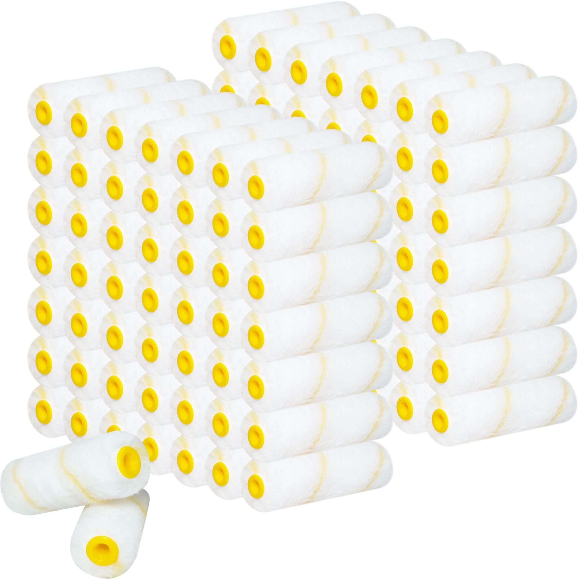 100-Piece 4-Inch Mini Paint Roller Set - Microfiber Small Paint Rollers for Walls, Cabinets & Furniture - Professional Painting Tools for Smooth Finish & Detail Work - Perfect for Home DIY Projects & Professional Use