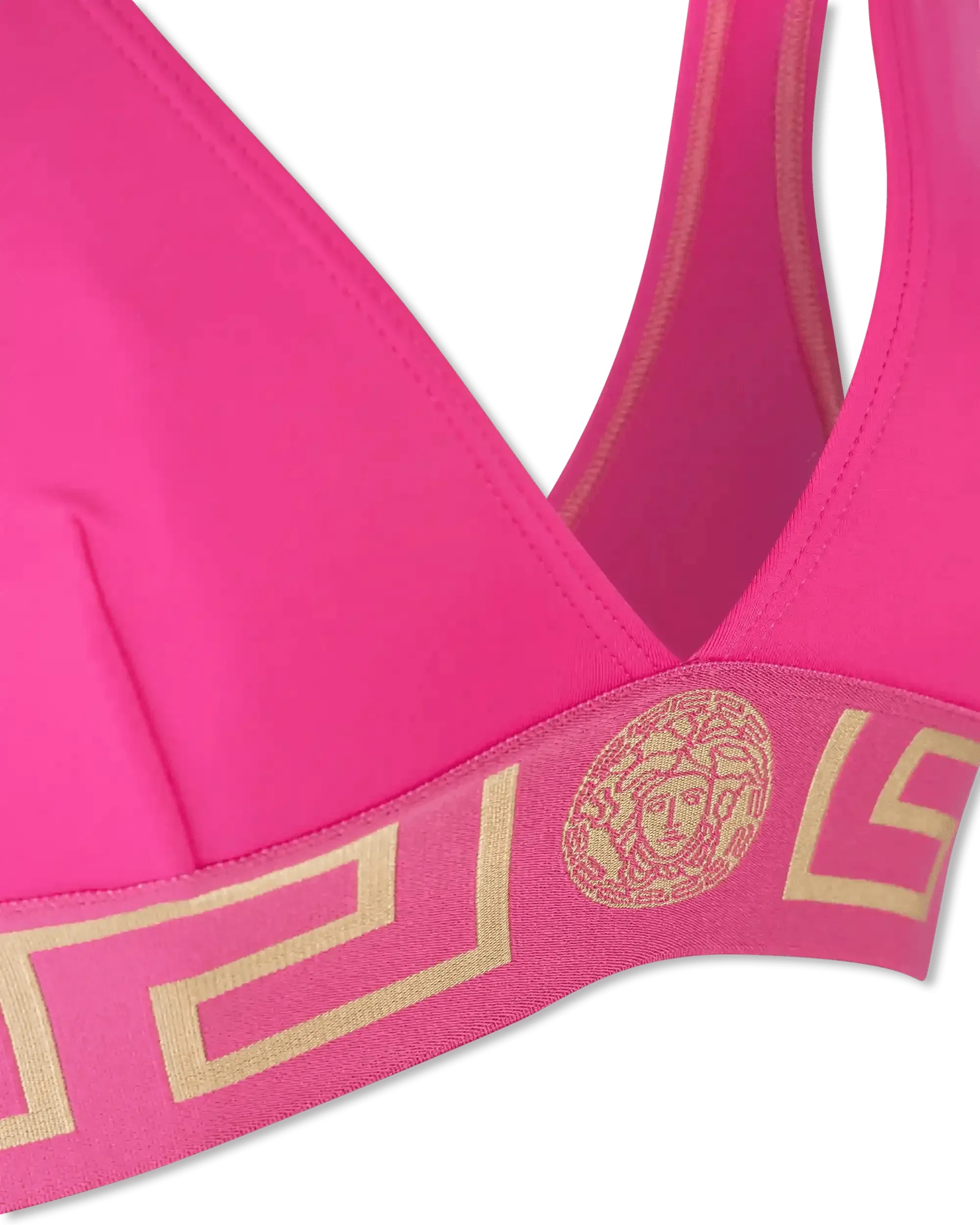 Greek Key V Neck Bikini Top - Women's Stylish Swimwear for Beach & Pool - Perfect for Summer Vacations and Tropical Getaways