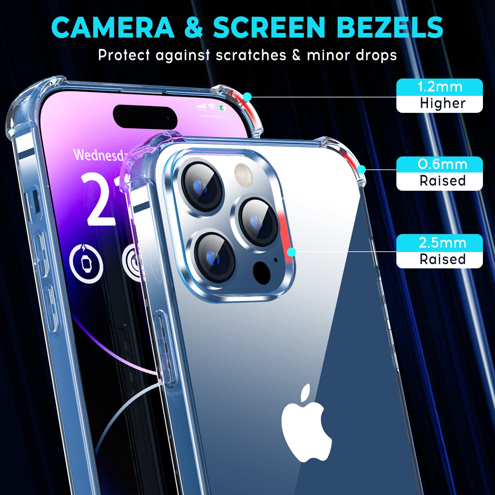 ORIbox Clear Shockproof Case for iPhone 12 & iPhone 12 Pro - 4 Corner Protection, Slim & Durable Phone Cover for Women, Men, Kids - Perfect for Daily Use, Work & Outdoor Activities