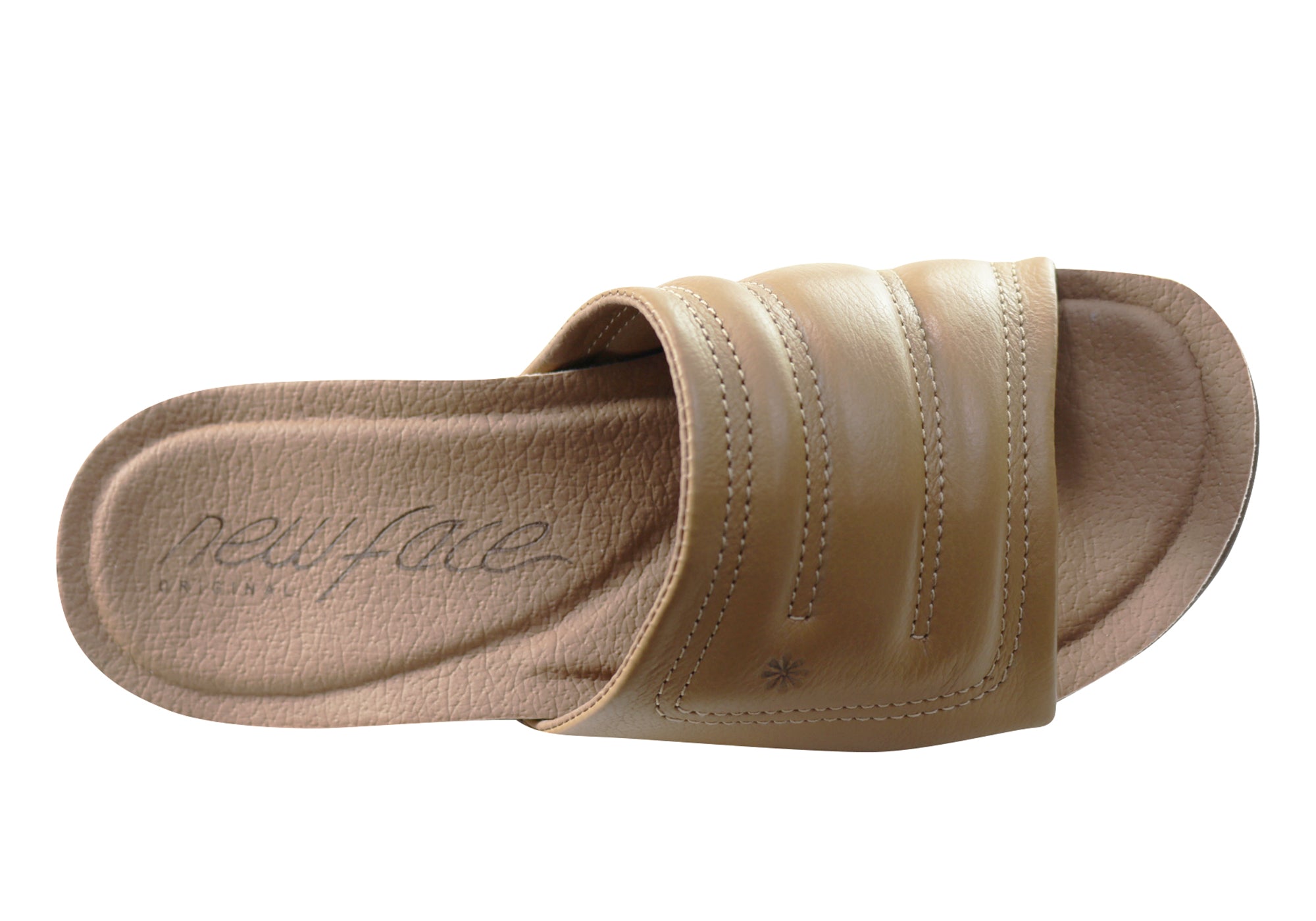 Women's Comfort Leather Slides Sandals - Soft & Breathable Face Fresco Design - Made in Brazil - Perfect for Beach, Pool & Summer Casual Wear