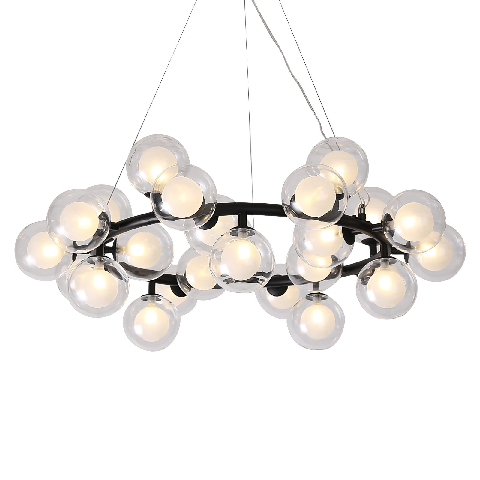 Stylish Bubble Ball Chandelier - Modern Crystal Glass Pendant Light Fixture for Dining Room, Bedroom & Living Room Decor | Perfect for Home, Hotel and Wedding Venue Lighting