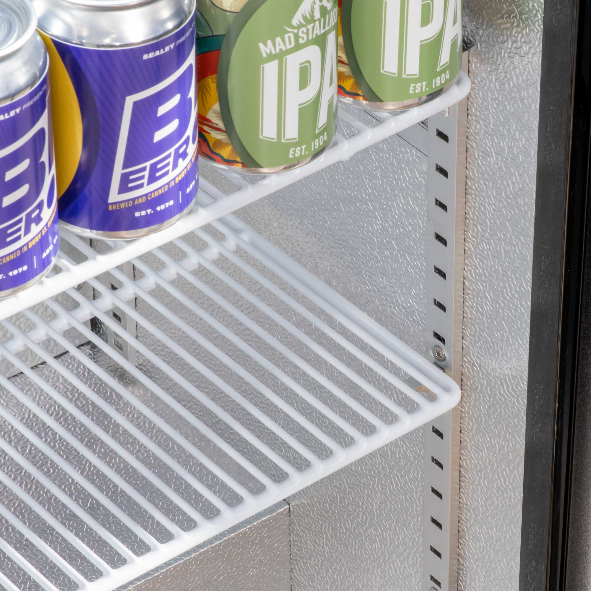 Baridi 190L Double Sliding Door Back Bar Refrigerator - Commercial Grade Black Drink Cooler for Bars, Restaurants & Home Use - Perfect for Chilling Beer, Wine & Beverages