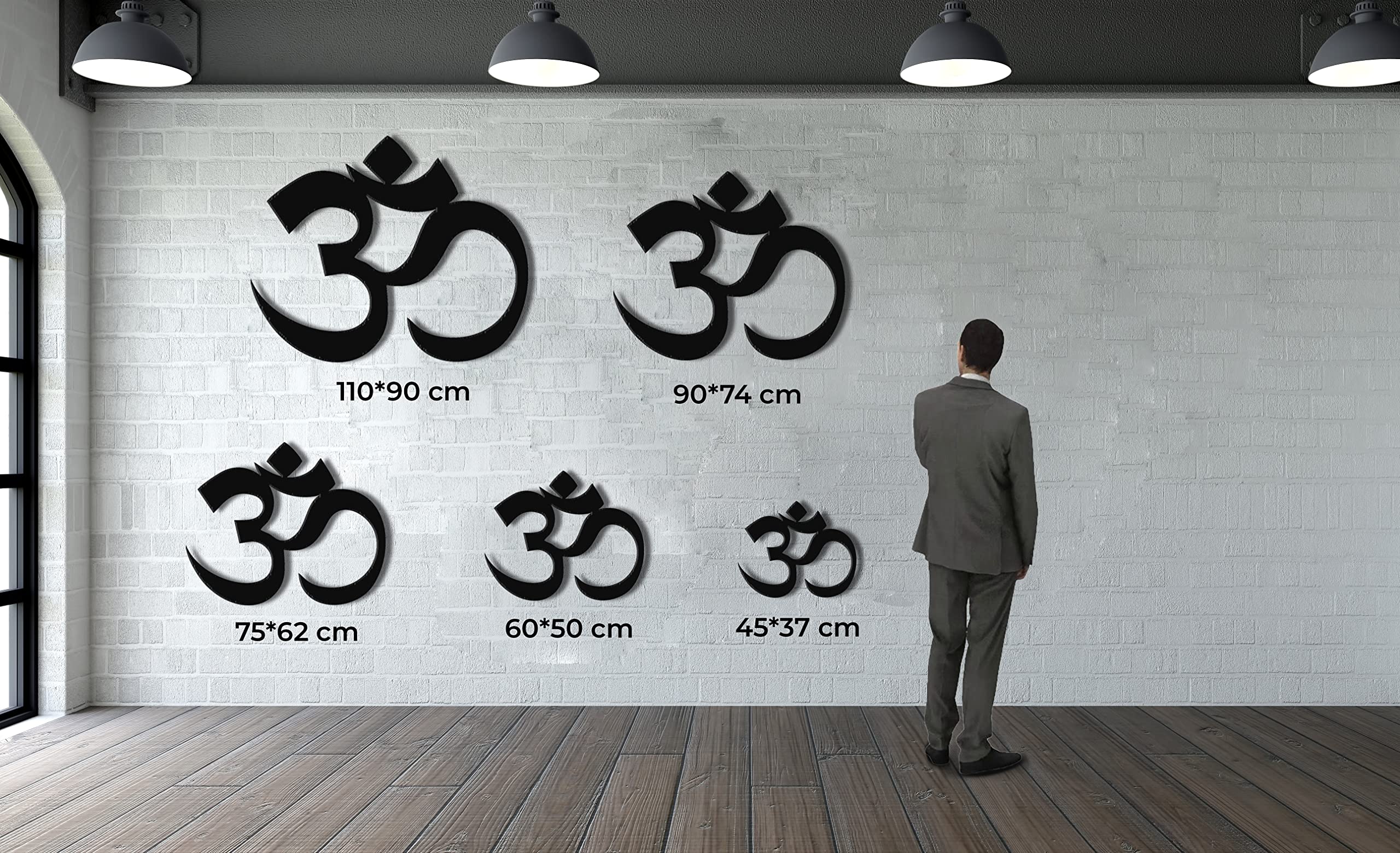 DEKADRON Metal Wall Art - Handcrafted Aum Symbol & Om Decor for Yoga Studios, Meditation Rooms & Home Decor - Perfect Yoga Gift (24