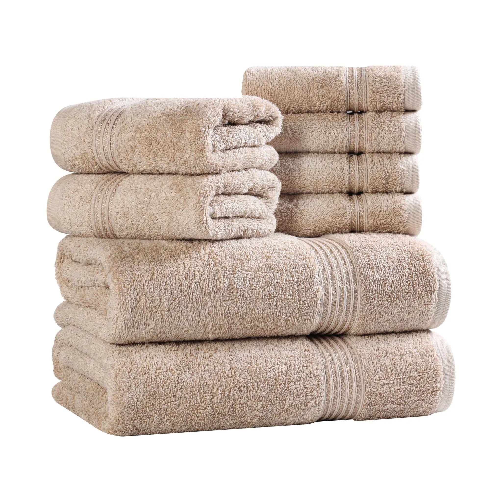 Premium Heritage Egyptian Cotton Plush Heavyweight 8-Piece Bath Towel Set - Ultra Soft & Absorbent for Spa, Luxury Hotel & Home Bathroom Use