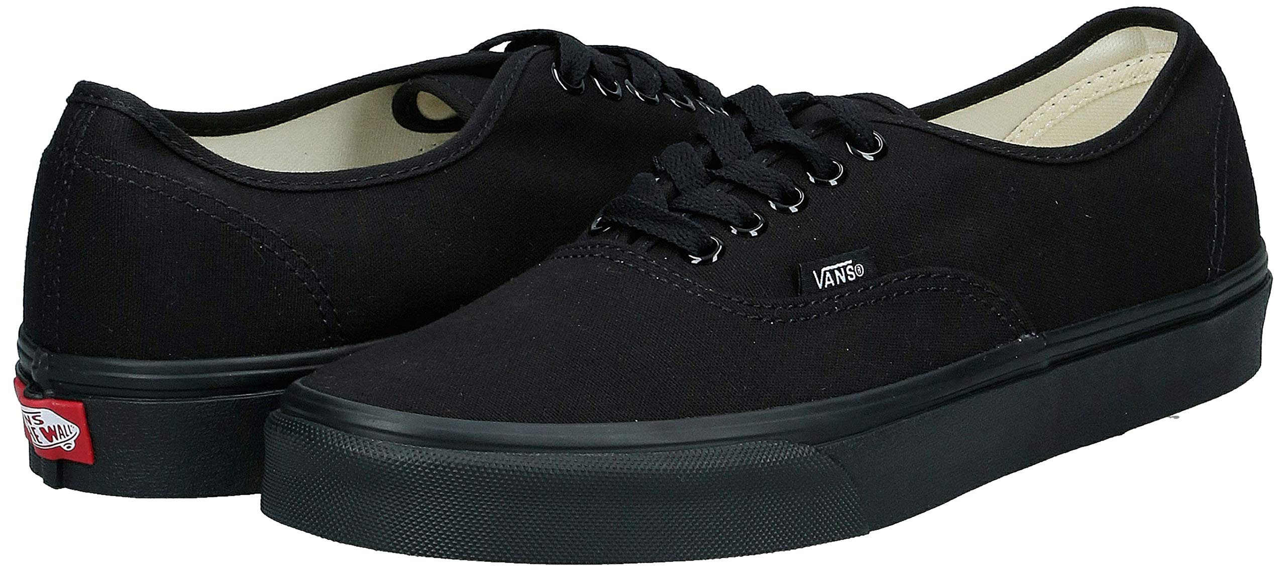Vans Authentic Unisex Sneakers for Men & Women - Classic Black Canvas Low Top Shoes for Casual Wear, Skateboarding & Everyday Comfort