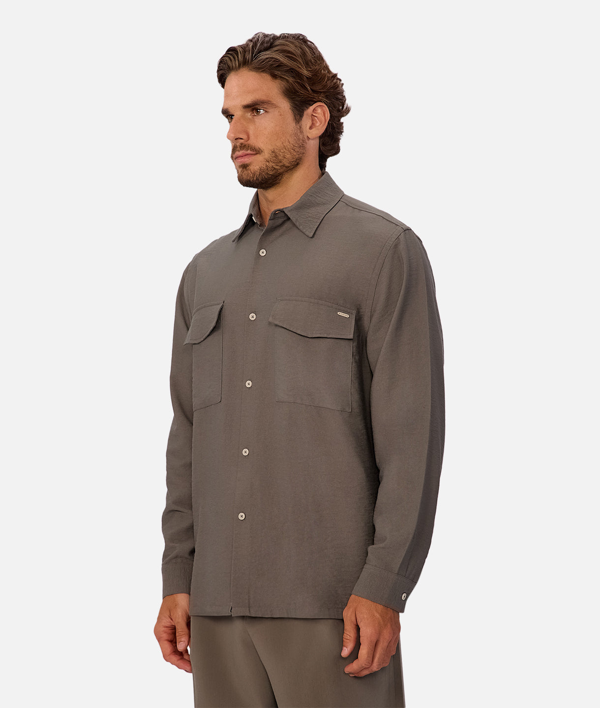 Campiano Long Sleeve Shirt for Men - Soft & Comfortable Oregano Green Casual Top | Perfect for Outdoor Adventures, Work & Everyday Wear