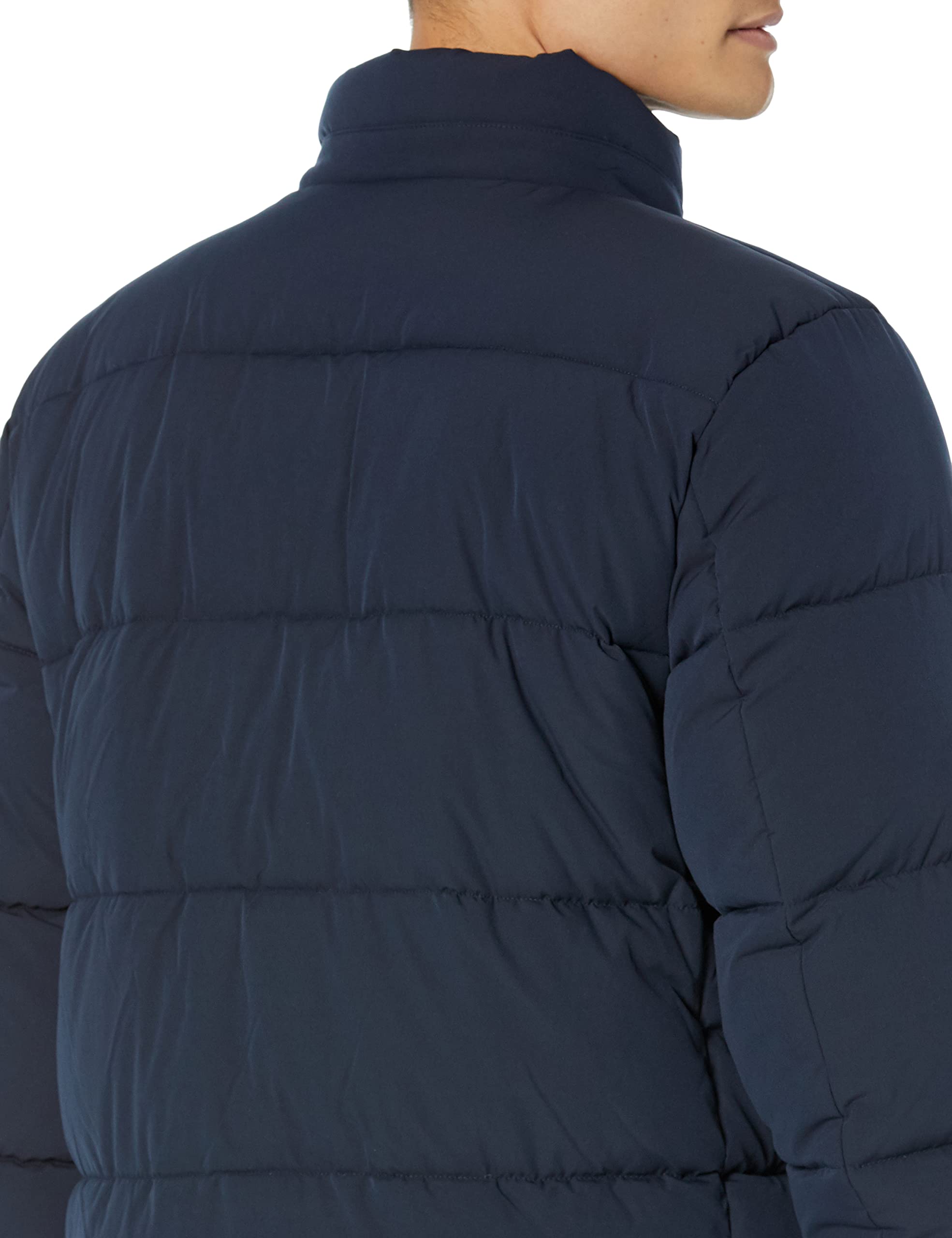 Amazon Essentials Men's Hooded Long Puffer Coat - Lightweight Winter Jacket for Cold Weather, Water-Resistant Outdoor Parka with Adjustable Drawstring (Great for Snow, Hiking & Daily Commute)