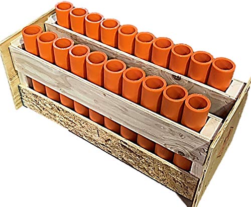 20 Shot Straight HDPE Mortar Rack for Fireworks Display - Professional Grade Firework Tube Holder for 4th of July, New Year's Eve & Outdoor Celebrations