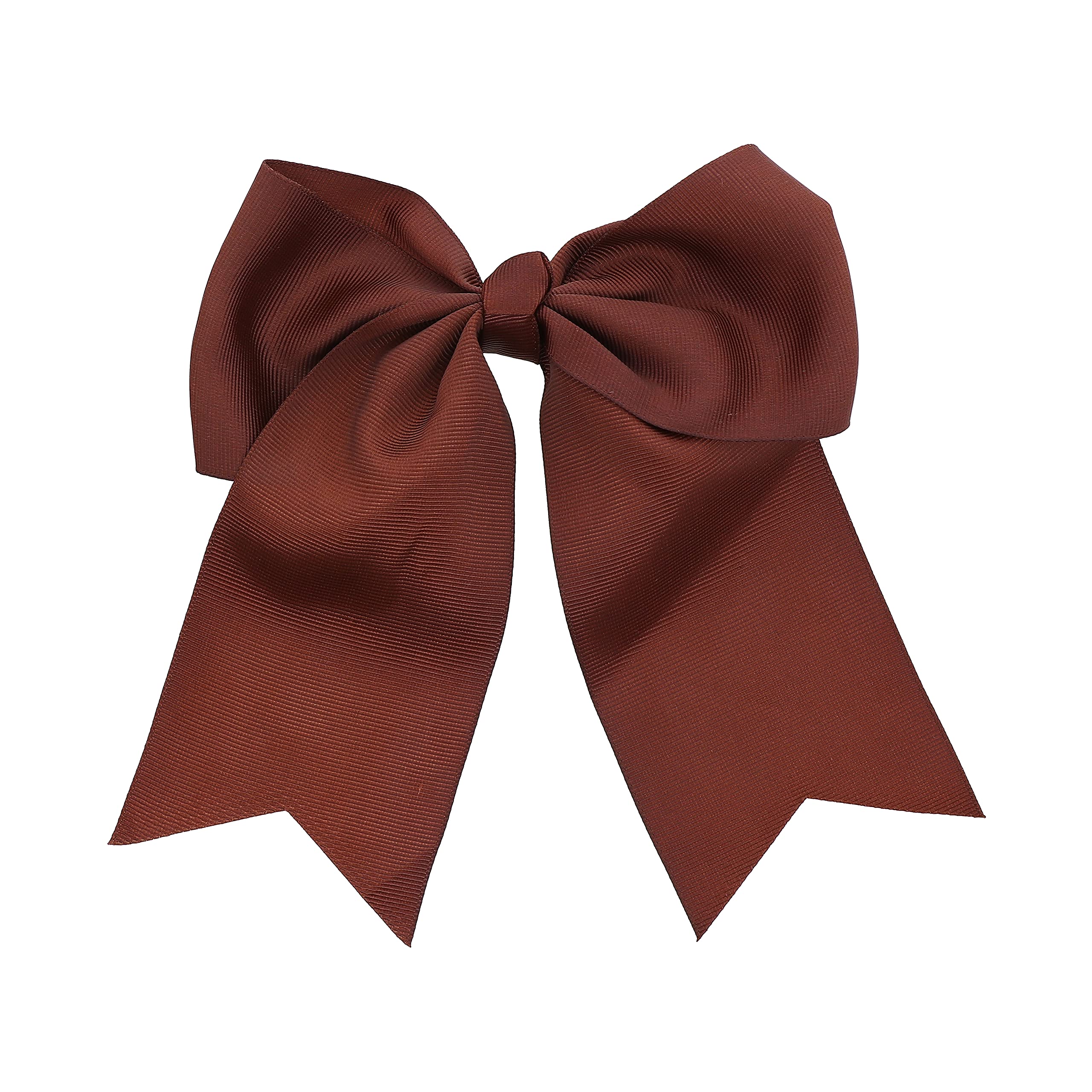 Dark Brown Jumbo Bow Clip with Tails - Elegant Hair Accessory for Weddings, Parties, and Special Occasions