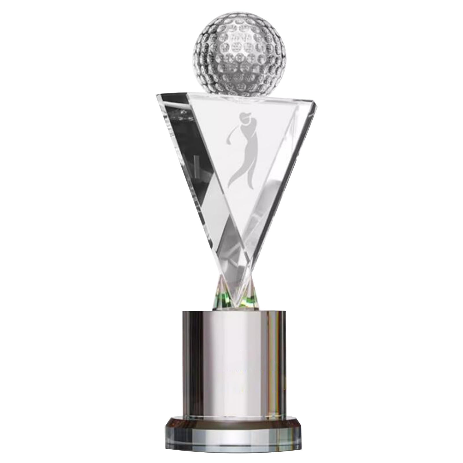 Premium Clear Crystal Golf Trophy Awards - Customizable Team Championship & Longest Distance Medals | Business Gifts, Corporate Recognition, Golf Tournament Prizes | Perfect for Sports Events, Office Awards & Achievement Celebrations