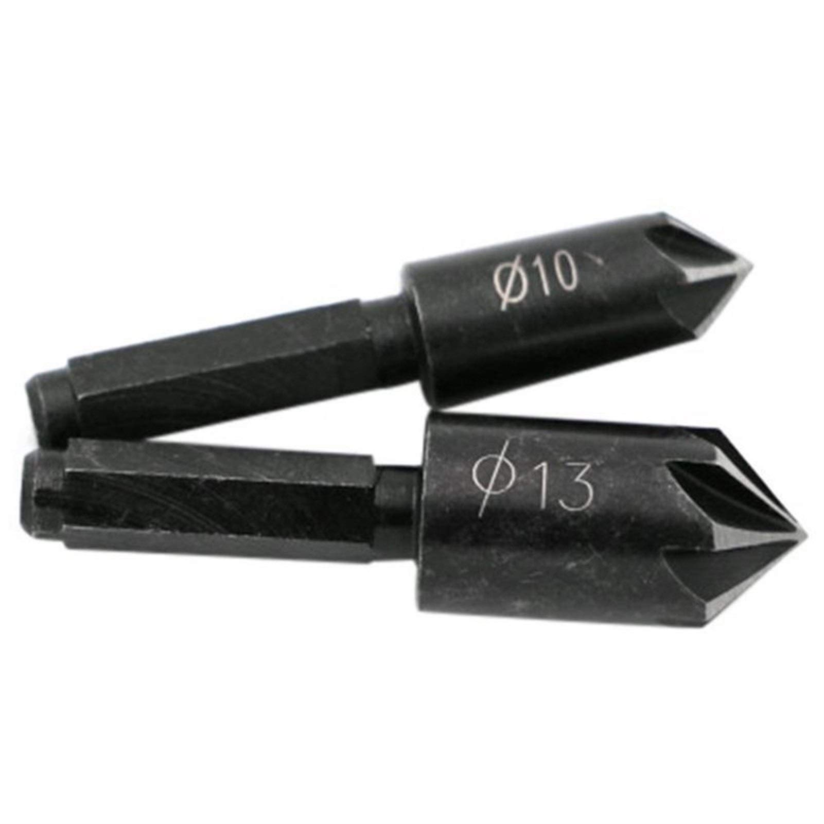 2 PCS 7 Flute Countersink Drill Bit Set - Black Hex Shank for Wood & Metal - Quick Change Boring Tool for DIY Projects, Carpentry & Metalworking